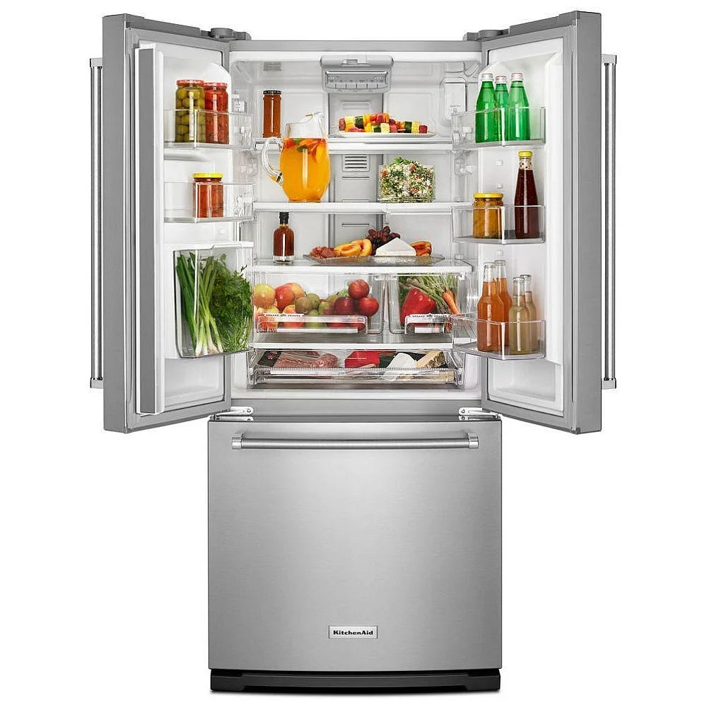 KitchenAid Réfrigérateur à portes françaises KRFF300ESS, largeur de 30 po, capacité de 19,7 pi³