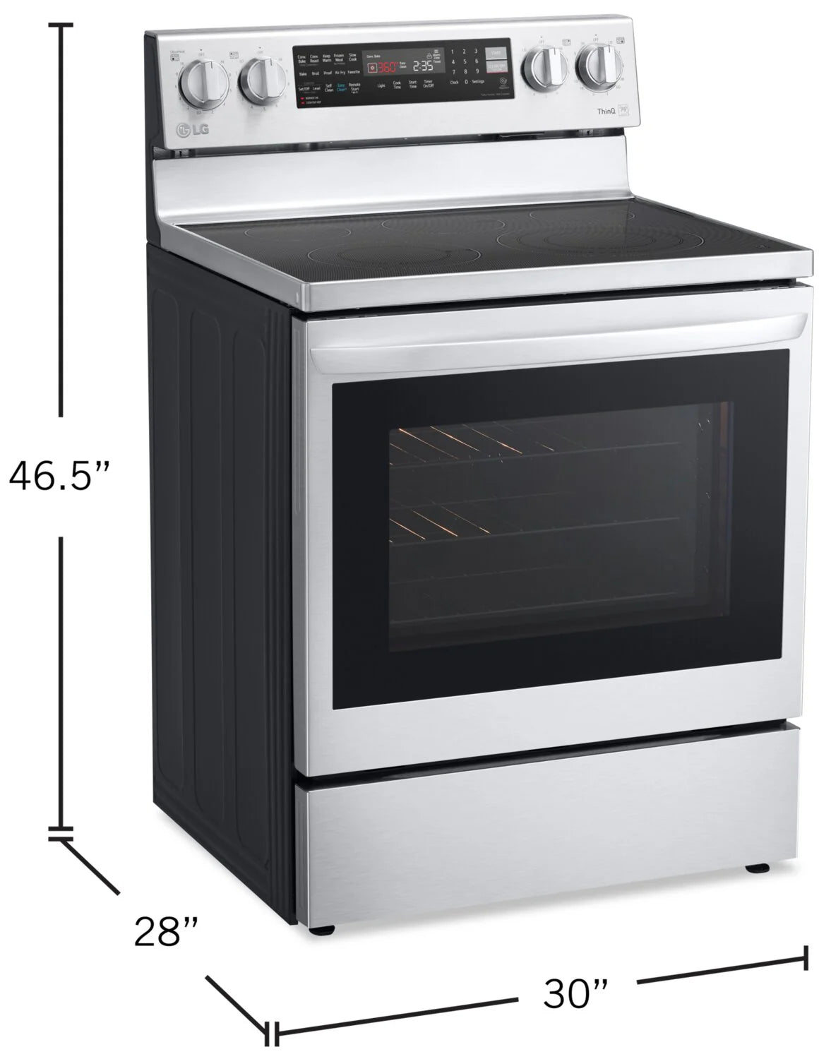 LG Cuisinière intelligente électrique 6,3 pi³ Acier inoxydable Smudge-ProofMD LREL6325F