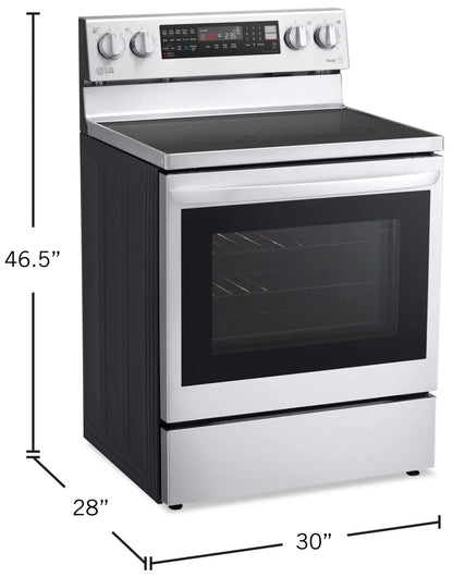 LG Cuisinière intelligente électrique 6,3 pi³ Acier inoxydable Smudge-ProofMD LREL6325F