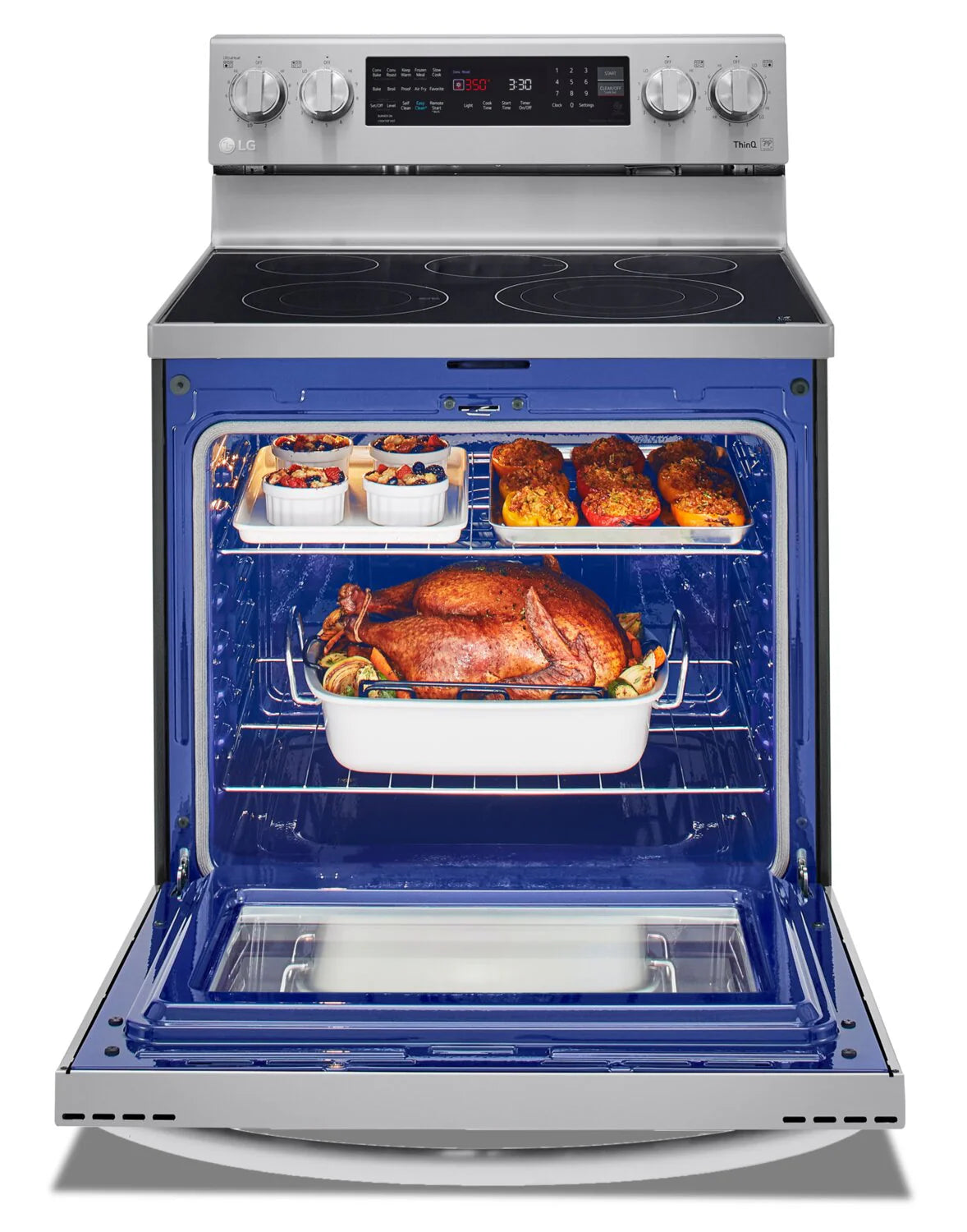 LG Cuisinière intelligente électrique 6,3 pi³ Acier inoxydable Smudge-ProofMD LREL6325F