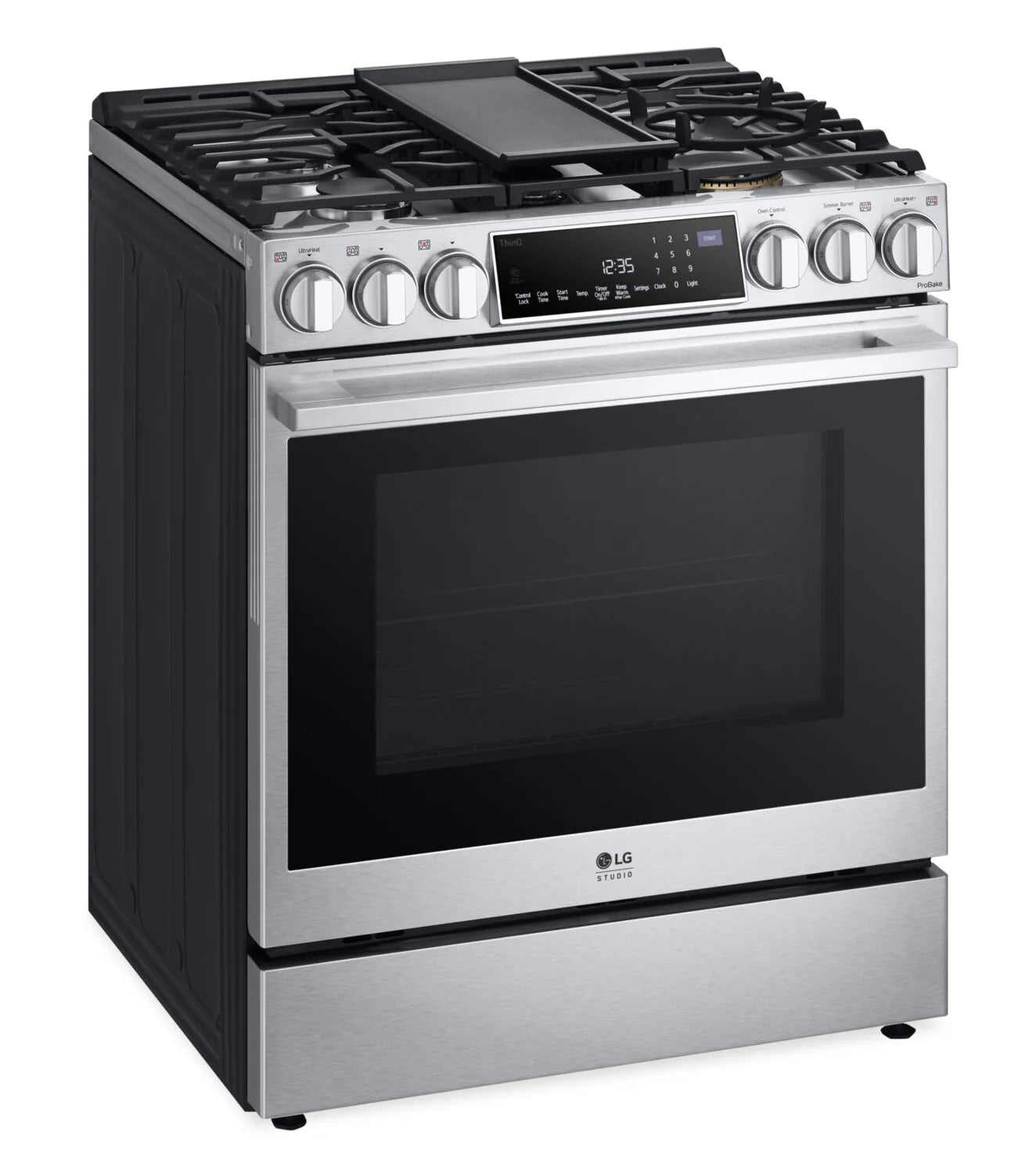 LG Studio Cuisinière intelligente à gaz 6,3 pi³ acier inoxydable SmudgeProofMD LSGS6338F