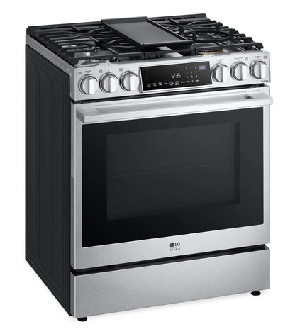 LG Studio Cuisinière intelligente à gaz 6,3 pi³ acier inoxydable SmudgeProofMD LSGS6338F