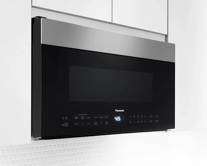 Panasonic Micro-ondes à hotte intégrée 1,9 pi³ puissant ventilateur d'évacuation Acier inoxydable NNSG158S