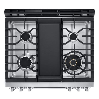 LG Studio Cuisinière intelligente à gaz 6,3 pi³ acier inoxydable SmudgeProofMD LSGS6338F