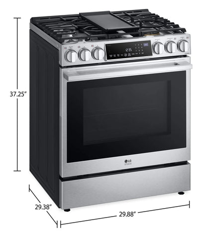 LG Studio Cuisinière intelligente à gaz 6,3 pi³ acier inoxydable SmudgeProofMD LSGS6338F