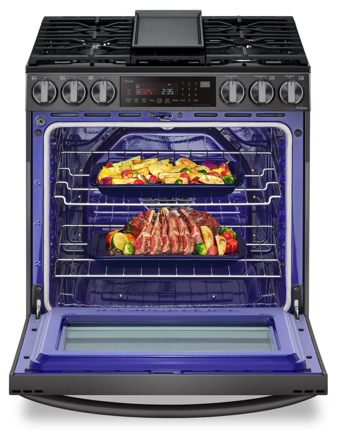 LG Cuisinière intelligente à gaz 6,3 pi³ avec hublot InstaViewMD ProBake ConvectionMD LSGL6335D