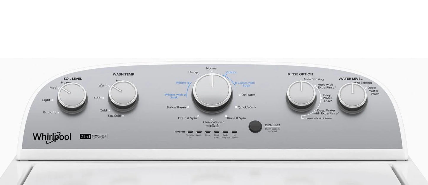 Whirlpool Laveuse à chargement par le haut de 4,4 pi³ blanche WTW4957PW