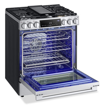 LG Studio Cuisinière intelligente à gaz 6,3 pi³ acier inoxydable SmudgeProofMD LSGS6338F