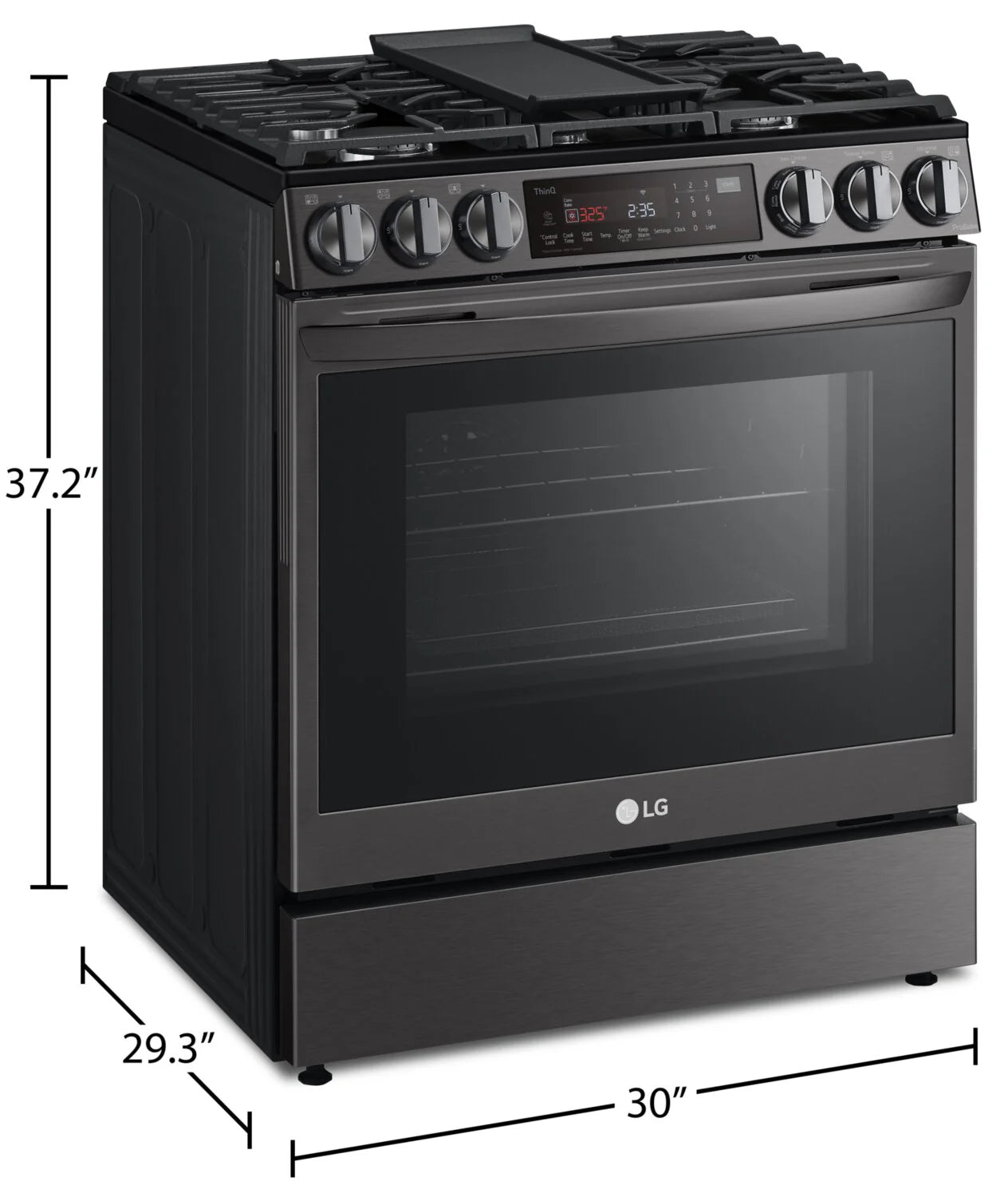 LG Cuisinière intelligente à gaz 6,3 pi³ avec hublot InstaViewMD ProBake ConvectionMD LSGL6335D