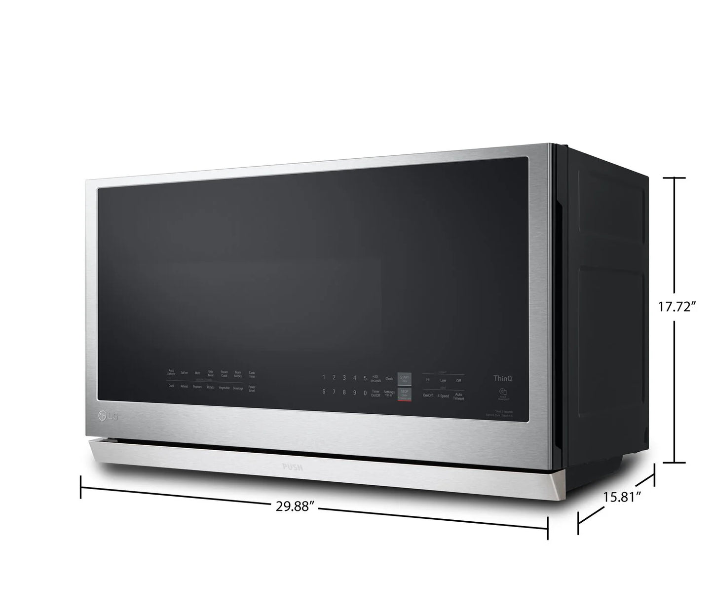 LG Four à micro-ondes à hotte intégrée 2,1 pi³ ExtendaVentMC et cuisson par capteur Smudge-ProofMD - MVEL2137F