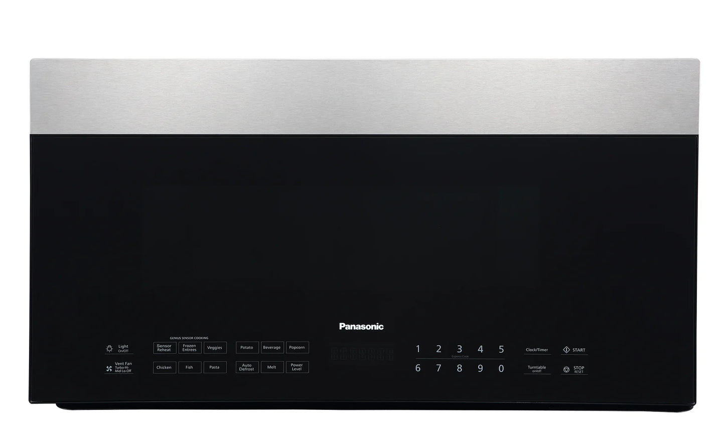 Panasonic Micro-ondes à hotte intégrée 1,9 pi³ puissant ventilateur d'évacuation Acier inoxydable NNSG158S