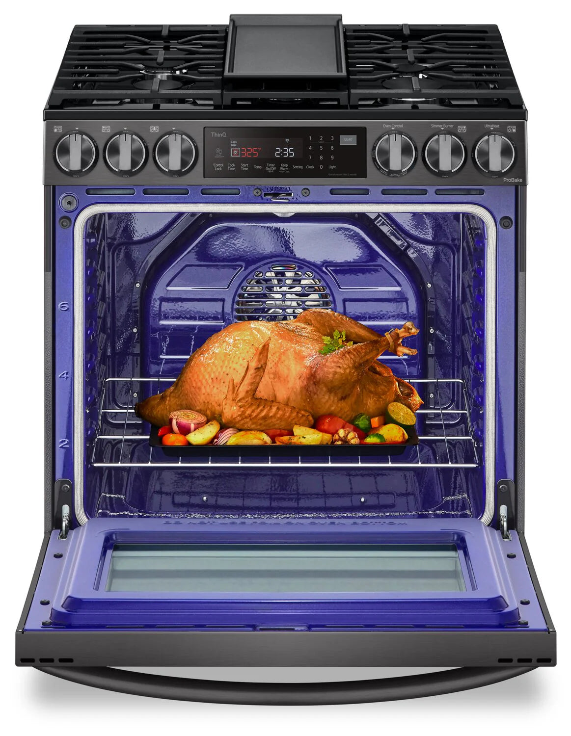 LG Cuisinière intelligente à gaz 6,3 pi³ avec hublot InstaViewMD ProBake ConvectionMD LSGL6335D