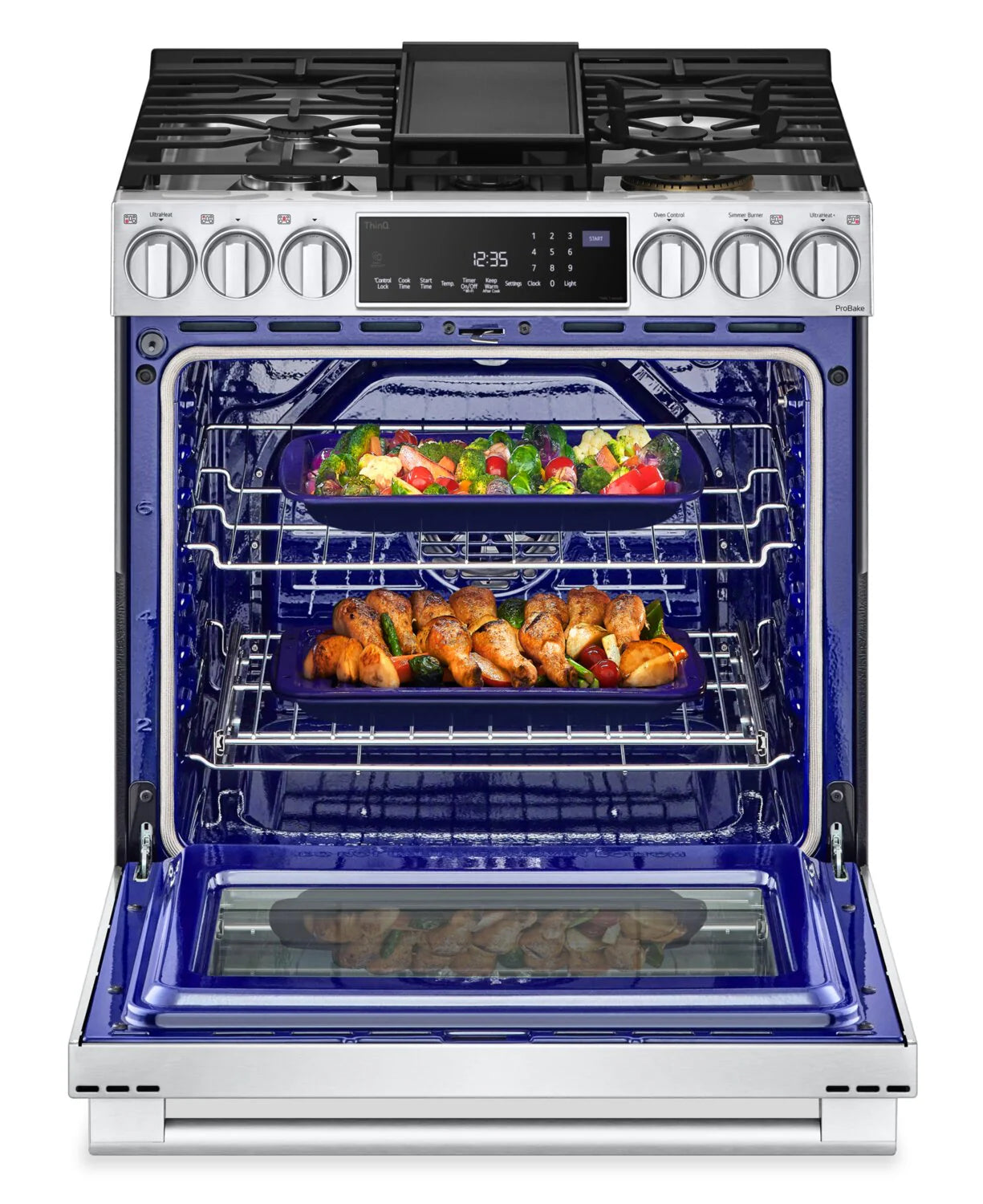 LG Studio Cuisinière intelligente à gaz 6,3 pi³ acier inoxydable SmudgeProofMD LSGS6338F