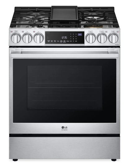 LG Studio Cuisinière intelligente à gaz 6,3 pi³ acier inoxydable SmudgeProofMD LSGS6338F